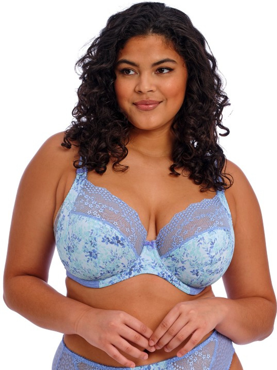 Elomi Lucie Banded Stretch Lace Plunge Underwire Bra (4490),42FF