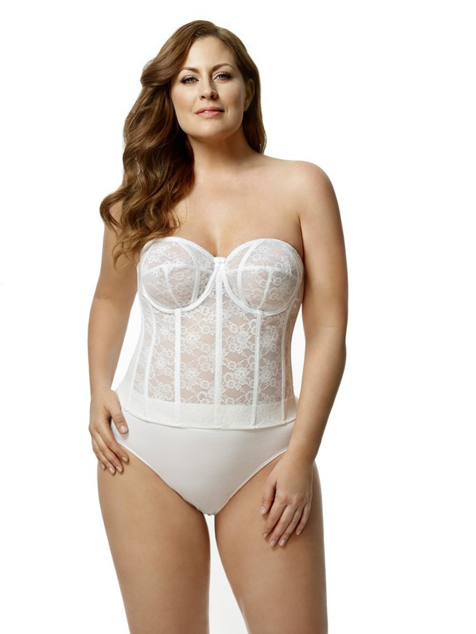 ELILA 6421 FULL FIGURE STRAPLESS LONGLINE