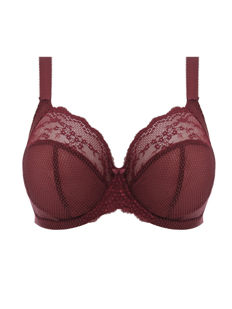 Elomi Charley Banded Plunge Underwire Bra (4380),32HH,Aubergine at