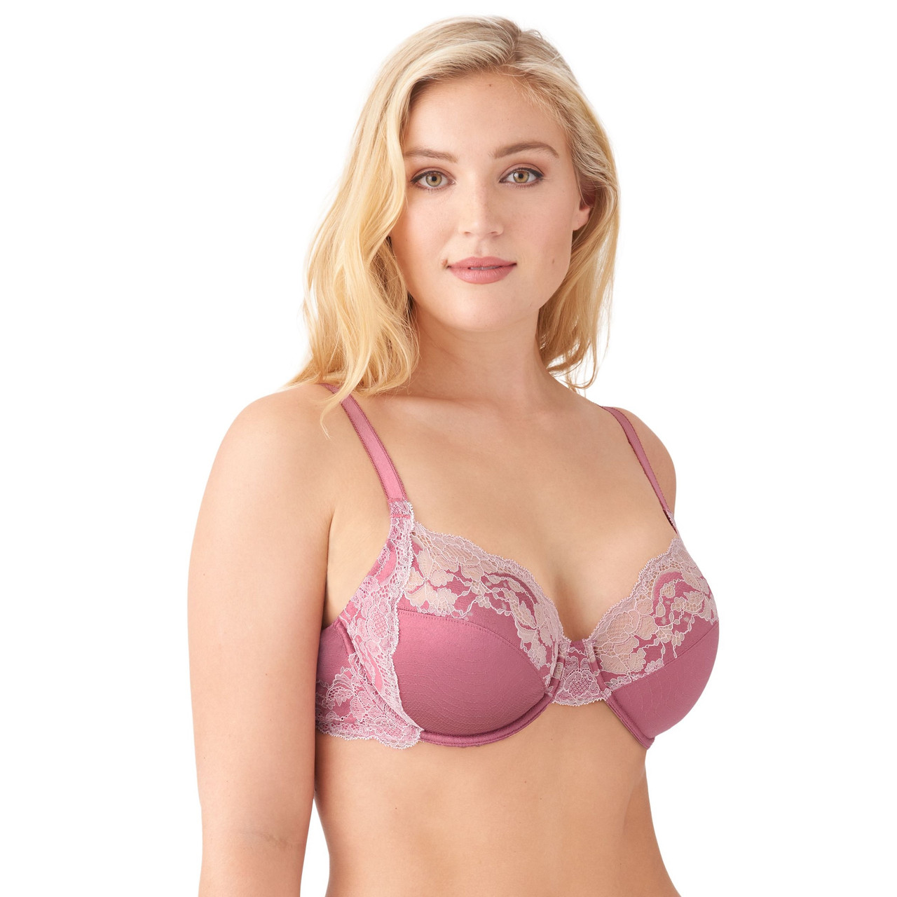 Wacoal My Obsession Underwire Unpadded Lace Bra Floral 855245 Size 38DDD  Pink