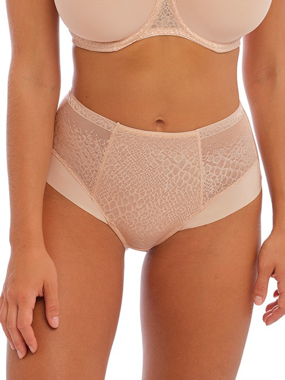 Lace Ease Brief by Fantasie, Beige, High Waisted Brief