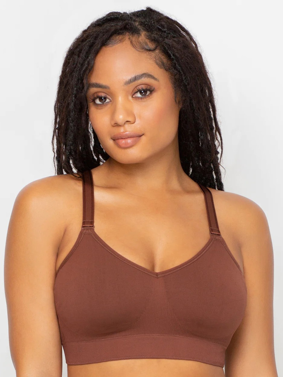 Curvy Couture Women's Cotton Luxe Front And Back Close Wireless