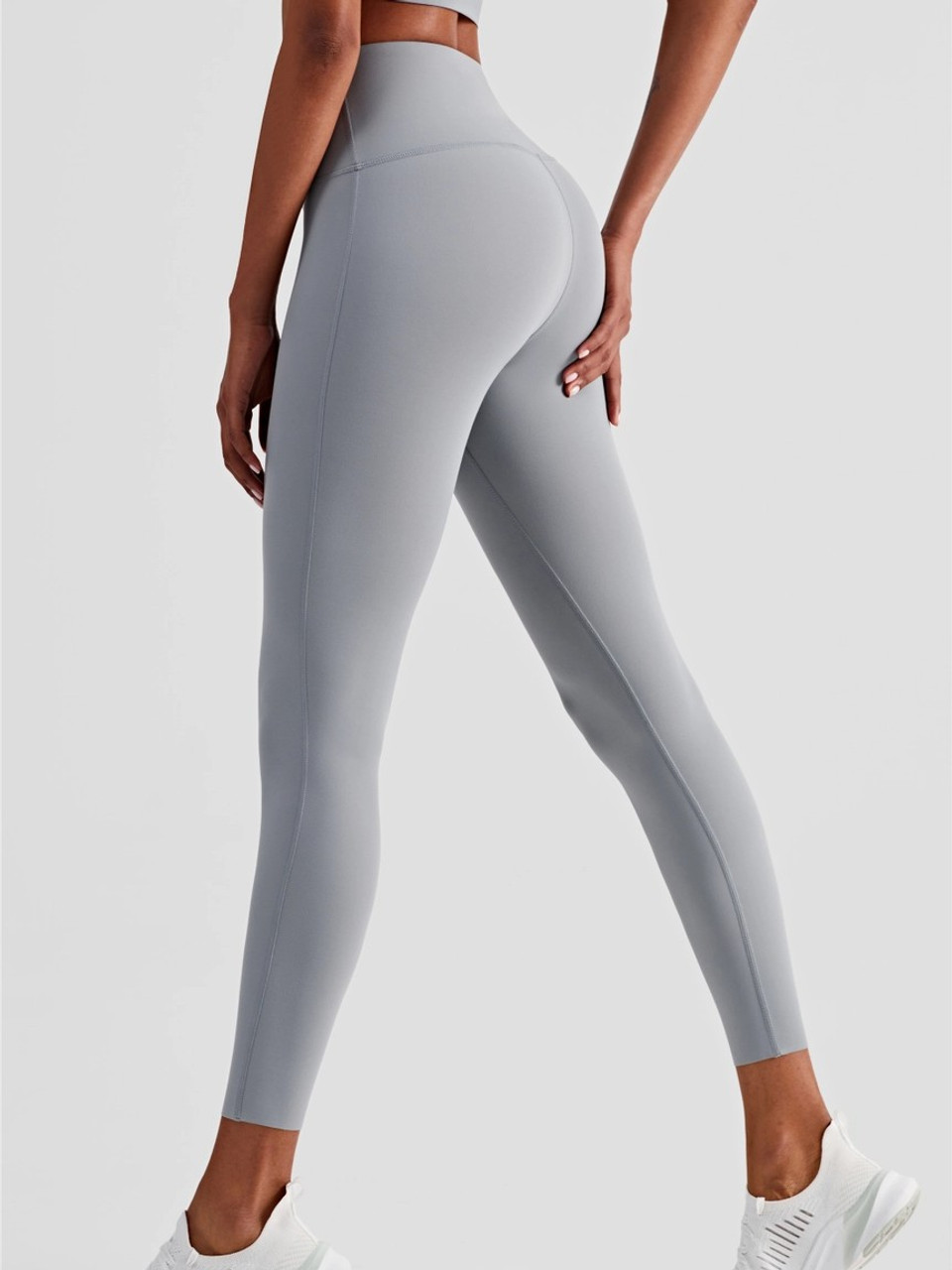 Aqua Blue Badge Deep Waist Seamless Leggings