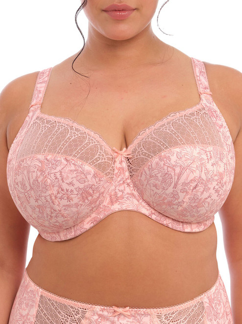 Elomi Mariella Underwire Bra EL4420 in Peachy Tiger, front view, full bust underwire bra with lift and support