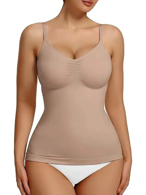 SHAPERX SEAMLESS SHAPING SCOOP NECK TANK TOP SZ5805