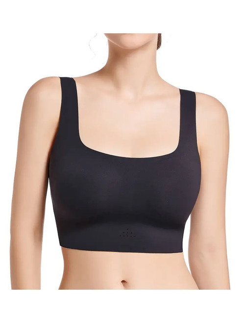 SHAPERX WIRELESS LONGLINE SCOOP BRA SZ8020