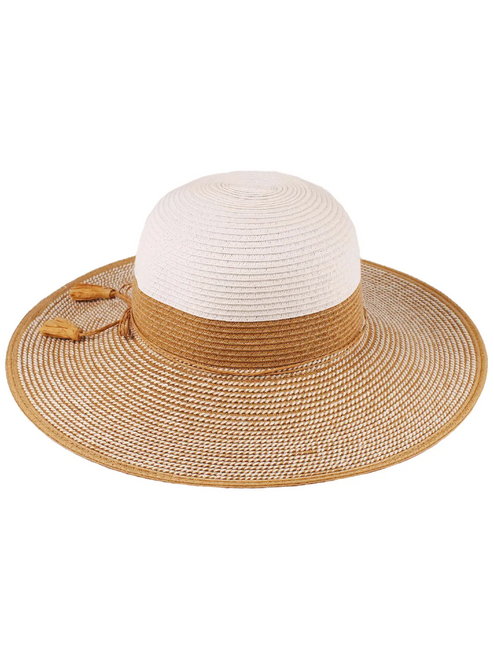 Jeanne Simmons Accessories WOVEN HAT WITH GOLD METALLIC ACCENTS 8263