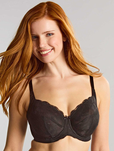Panache Evangeline Full Cup Bra 11435 in Black, full bust underwire bra