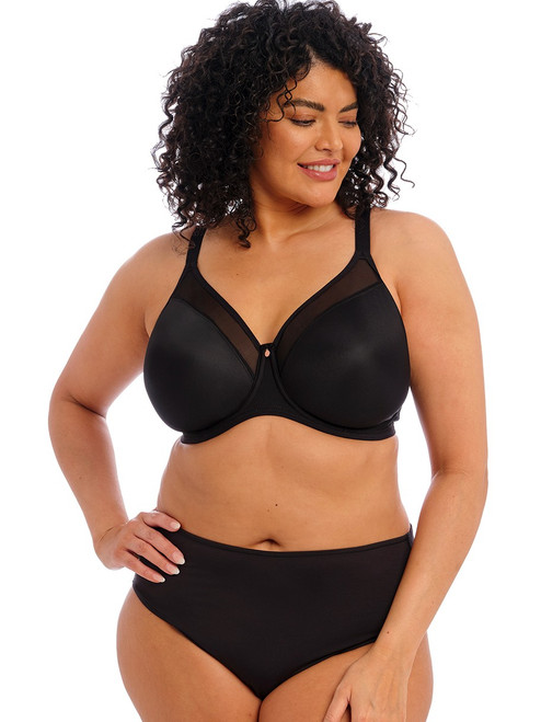 Elomi Smooth Underwire Molded Bra EL4301 Black, seamless molded bra with Aerocool fabric for breathable full figure support Elomi Smooth Underwire Molded Bra EL4301 Black, seamless molded bra with Aerocool fabric for breathable full figure support