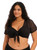 Elomi Bazaruto Beach Top ES800696 in Black, front view, plus size swim cover-up with relaxed fit over swimwear