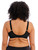 Elomi Cate EL4030 Black full cup bra on model, everyday plus size bra with uplift and smoothing side wings