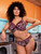 Elomi Lucie Plunge Bra EL4490 Mambo, tropical-inspired plunge bra with stretch lace neckline and forward projection for fuller cups