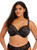 Elomi Lucie EL4490 Black close-up, sheer stretch lace top cup with inner side panel for forward projection and shaping in fuller bust sizes