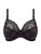 Elomi Lucie EL4490 Black , supportive plunge bra with side panel shaping and printed strap detail
