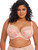 Elomi Lucie EL4490 Cosmos on model, fashion-forward plunge bra with side support panels and wide wings for comfort