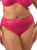 Elomi Zarla High Leg Brief EL302610 styled in Love Potion pink offers plus size lingerie with everyday comfort, breathable mesh, and embroidered detail that pairs perfectly with the Zarla bra.