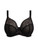 Elomi Tiernie EL303334 full bust plunge bra, close-up of cup fabric and detail in Black