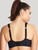 Panache 5021 in Black full bust sports bra, side view showing cup shape and side support