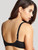 Panache Envy 7285 in Black full bust balconette bra, back view showing band, hook-and-eye closure and straps