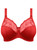 Elomi Morgan EL4111 Haute Red close-up, lace top cup and firm underwire frame creating a rounded silhouette for full-busted sizes