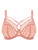 Elomi Brianna EL8080 Rose Rose close-up, flat lace overlay on tulle with smooth neckline finish