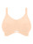 Elomi Energise EL8041 Beige bra close-up, four-part cup with side support panel, encapsulated shaping, and breathable microfiber for large bust support