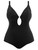 Elomi Plain Sailing ES7280 full bust swimwear, close-up of fabric and print in Black