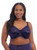Elomi Cate Bra EL4030 Ink, rich navy full busted bra with embroidered sheer cup and supportive banded frame