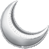 26"A Crescent Moon Silver flat (3 count)