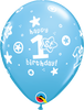 11"Q 1st Birthday Print-A-Round Pale Blue (50 count)