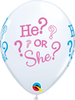11"Q Assorted He  She Gender Reveal Print (50 count)