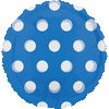 18"A Round Blue with White Dots Pkg (5 count)