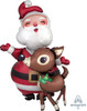 48"A Santa with Reindeer Walker Pkg (1 count)