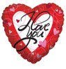 9"C I Love You Stripes and Hearts Air-Fill flat (10 count)
