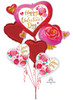 Bouquet Happy Valentine's Day Heart and Rose (1 count)