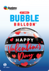 22"Q Bubble Happy Valentine's Day Black Stripe Pkg (1 count)