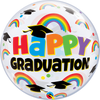 22"Q Bubble Graduation Caps and Rainbows Pkg (1 count)
