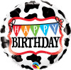 18"Q Happy Birthday Holstein Cow Pattern Pkg (5 count)