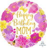 18"A Happy Birthday Mom Painted Flowers Pkg (5 count)