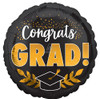 18"A Congrats Grad Gold & Black flat (10 count)