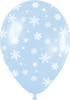 11"S SnowFlakes Pearl Blue and Clear with White Print (50 count)