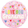 18"A Love You  Grandma Hearts and Flowers Pkg (5 count)