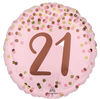 18"A Happy 21st Birthday Pretty PinkPKG (5 COUNT)