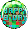 18"A Happy B-Day Pixel flat (10 count)