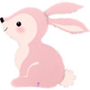 31"S Woodland Bunny Pink Pkg (5 count)