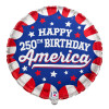18"S Happy 250th Birthday America flat (10 count)