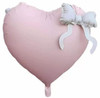 20"B Heart Light Pink with White Bows flat (5 COUNT)