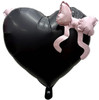 20"B Heart Black with Pink Bows flat (5 COUNT)