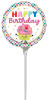9"A Happy Birthday Vibrant Cupcakes flat Air-Fill  (10 count)