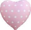 18"B Heart Pink with White Dots Flat (10 count)
